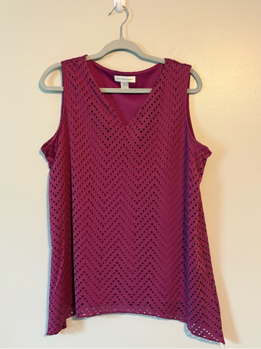 ❤️ Christopher & Banks Laser-Cut Tank | Size L